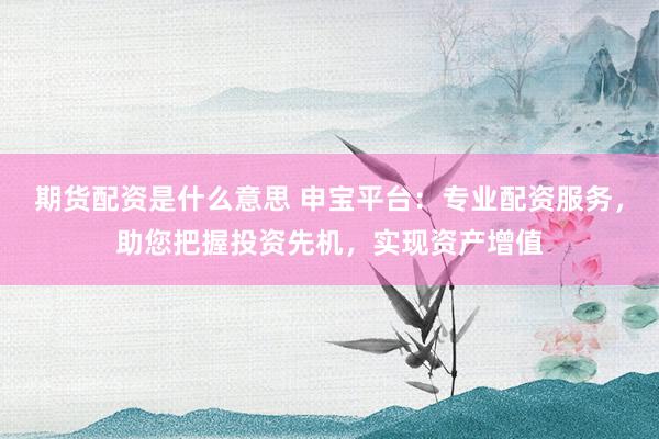 期货配资是什么意思 申宝平台：专业配资服务，助您把握投资先机，实现资产增值