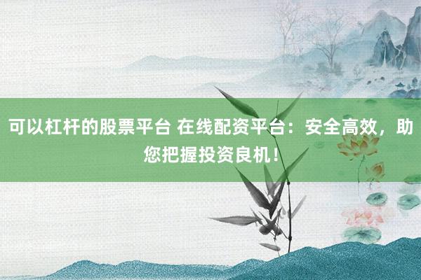 可以杠杆的股票平台 在线配资平台：安全高效，助您把握投资良机！